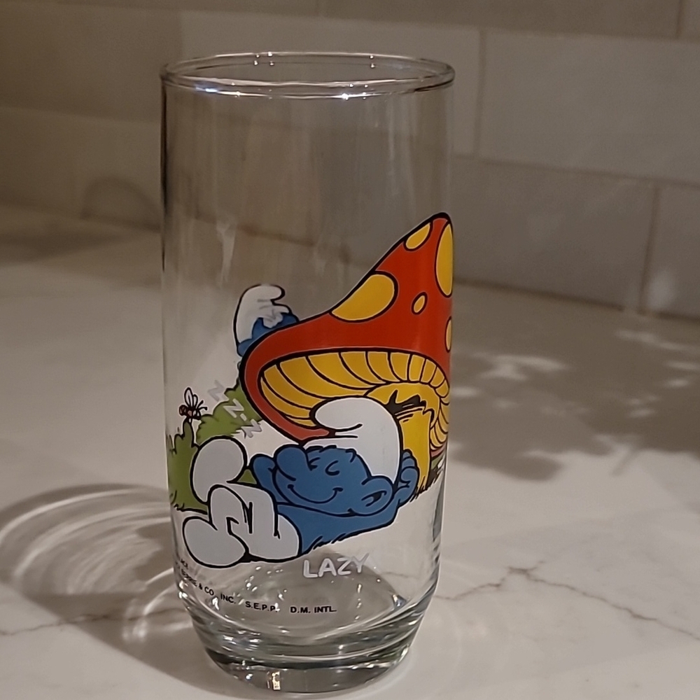 Lazy Smurf Glass Tumbler
